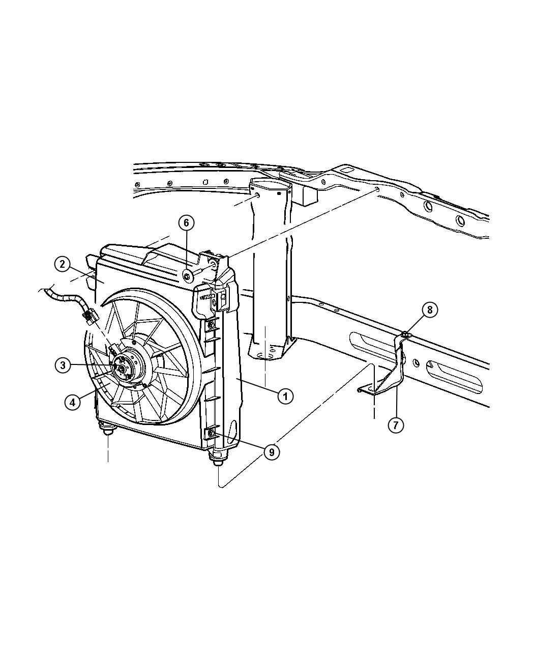 Diagram Air Conditioning Condenser and Fan. for your 2003 Chrysler 300  M 