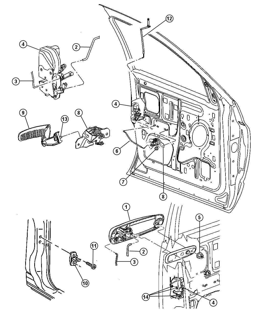 Door, Front Lock And Controls. Diagram