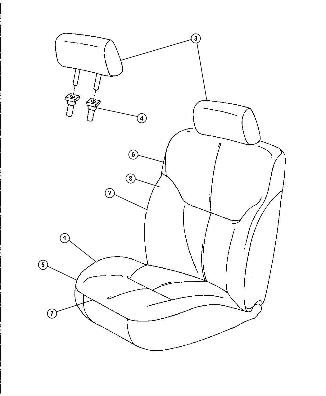 Front Seat - Trim Code HL (41). Diagram