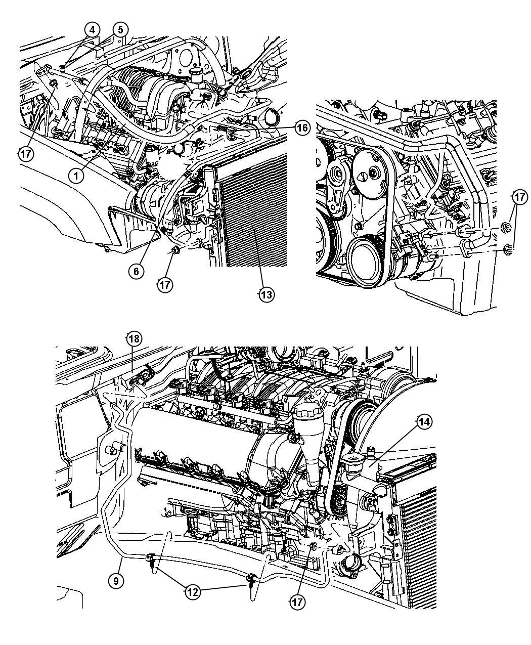 Diagram Accumulator, Condenser and Lines 5.7L, 6.1L Engine. for your 2002 Chrysler 300  M 