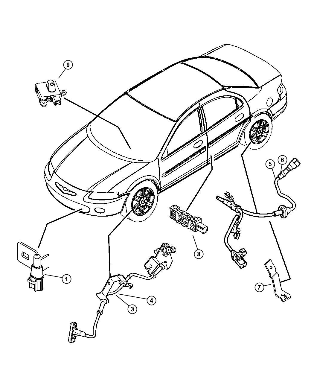 Diagram Sensors, Body. for your Chrysler Sebring  