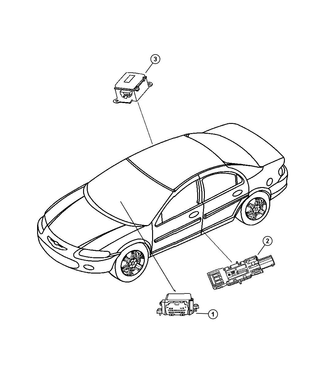 Diagram Air Bag Modules and Sensors. for your Dodge