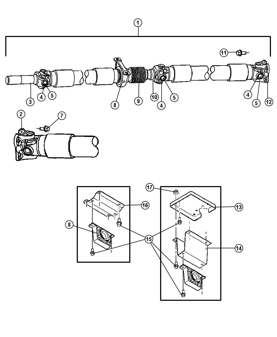 Shaft,Propeller,Rear,2 Piece,Body 41,42,62,81. Diagram