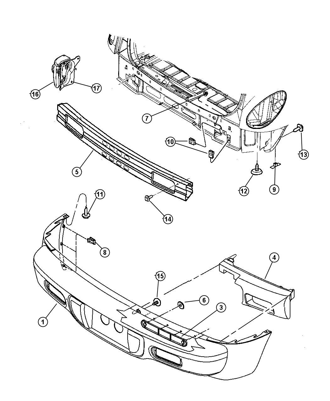 Diagram Fascia, Rear. for your 2015 Chrysler 300 C LUXURY SERIES 5.7L HEMI V8 