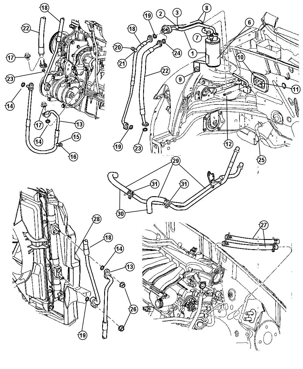 Diagram Plumbing, A/C and Heater, 2.4L [2.4L I4 DOHC 16V SMPI ENGINE]. for your 2019 Dodge Charger   