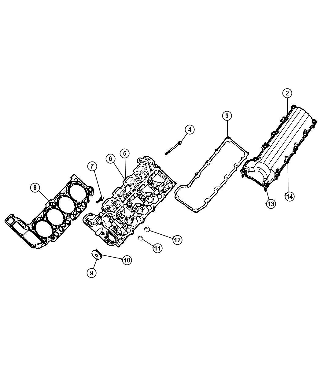 Diagram Cylinder Head, 4.7L, [4.7L V8 MPI Engine]. for your Jeep