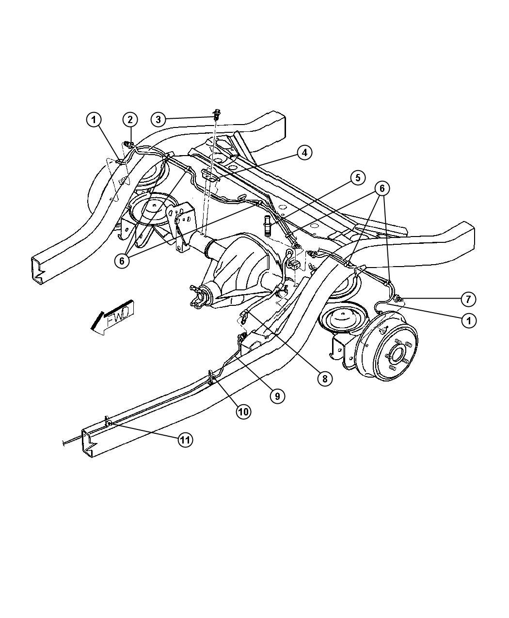 Diagram Brake Lines and Hoses,Rear,With ABS. for your Jeep Liberty  