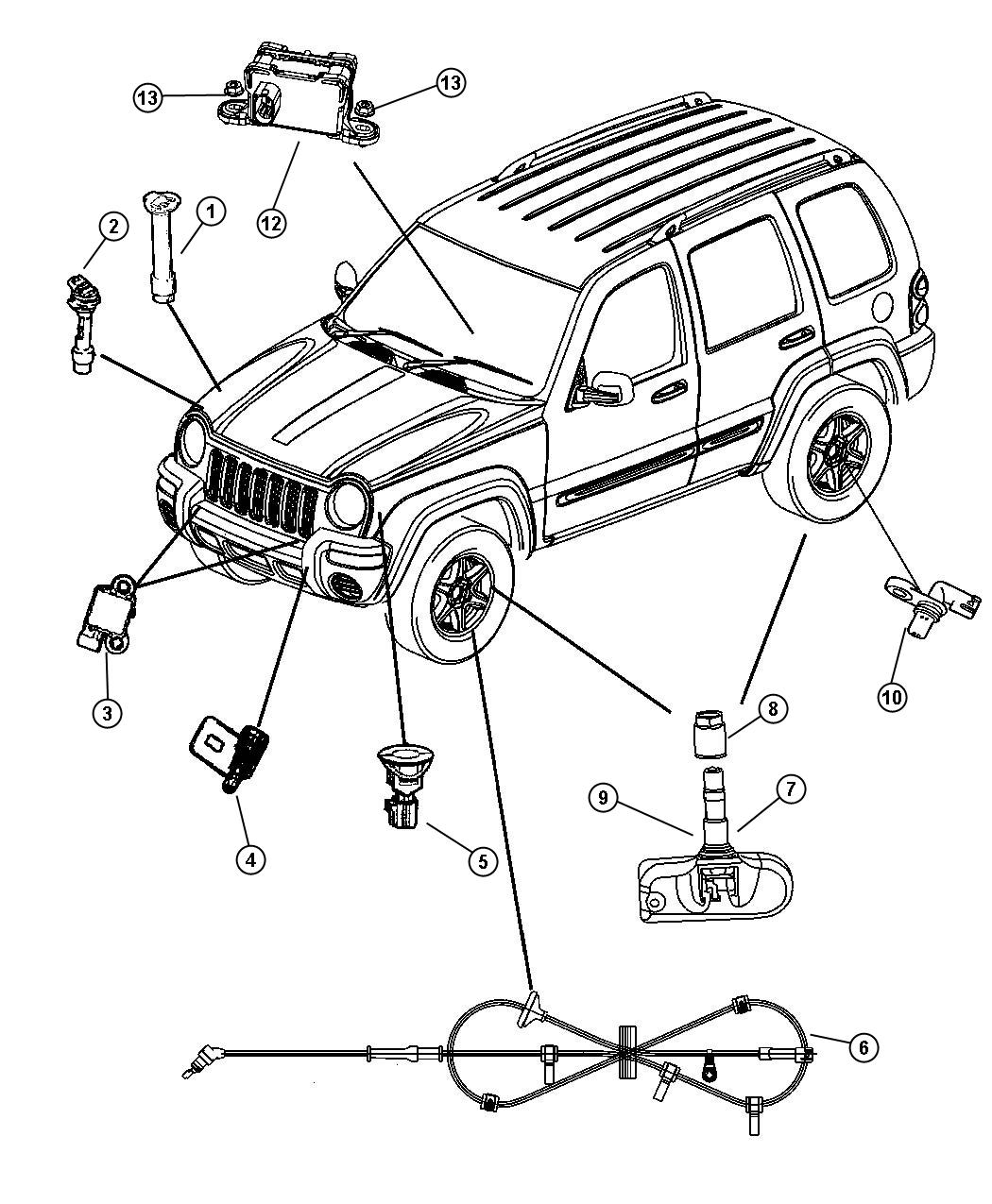 Diagram Sensor (Body). for your Jeep