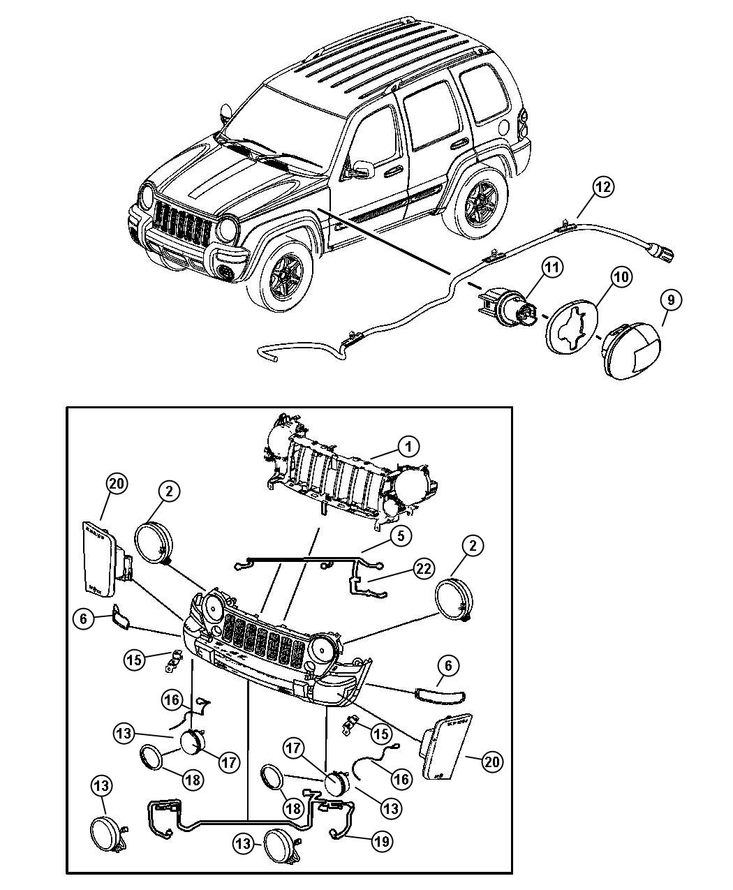 Diagram Lamp, Front. for your Jeep