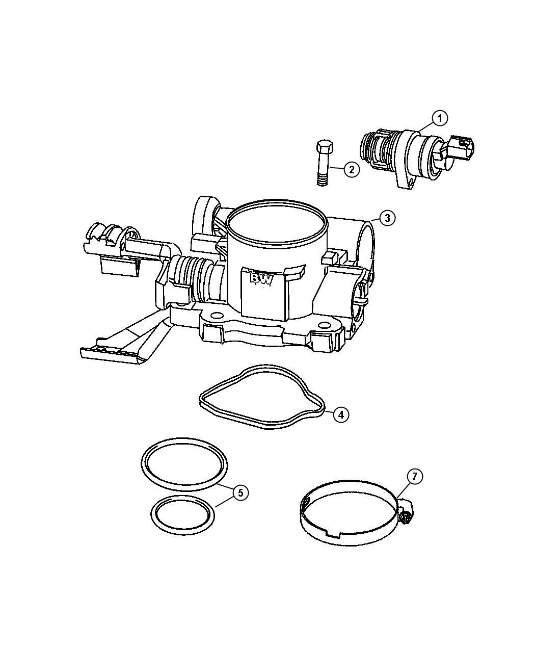 Diagram Throttle Body, 3.7, [All 3.7L 6-Cyl Gas Engines]. for your Jeep