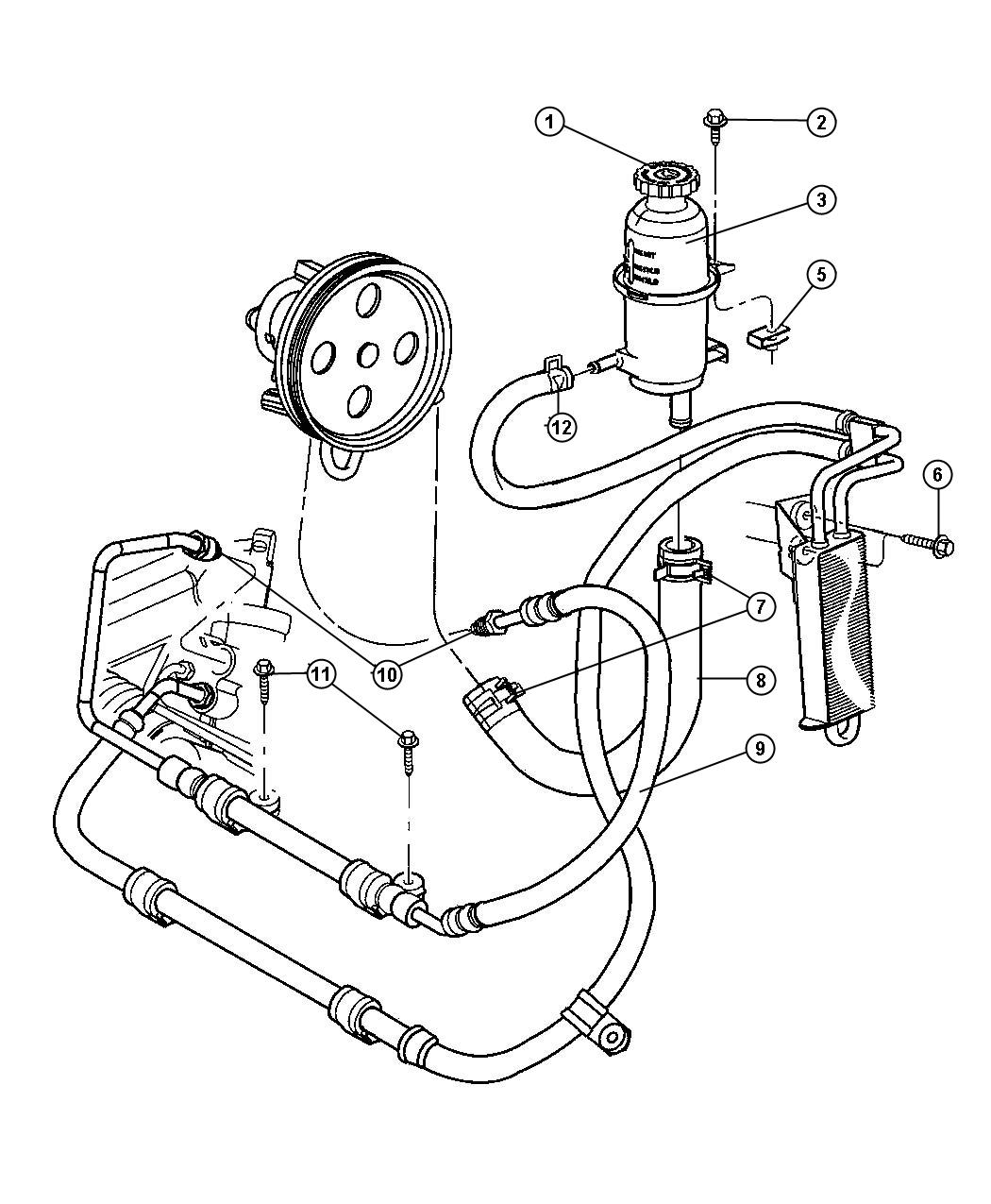 Hoses and Reservior, RHD 2.8L [ALL 4/5 CYL Turbo Diesel Engines]. Diagram