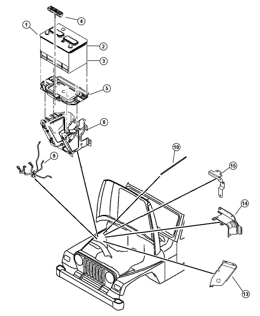 Diagram Battery Tray and Cables. for your 1997 Dodge Grand Caravan   