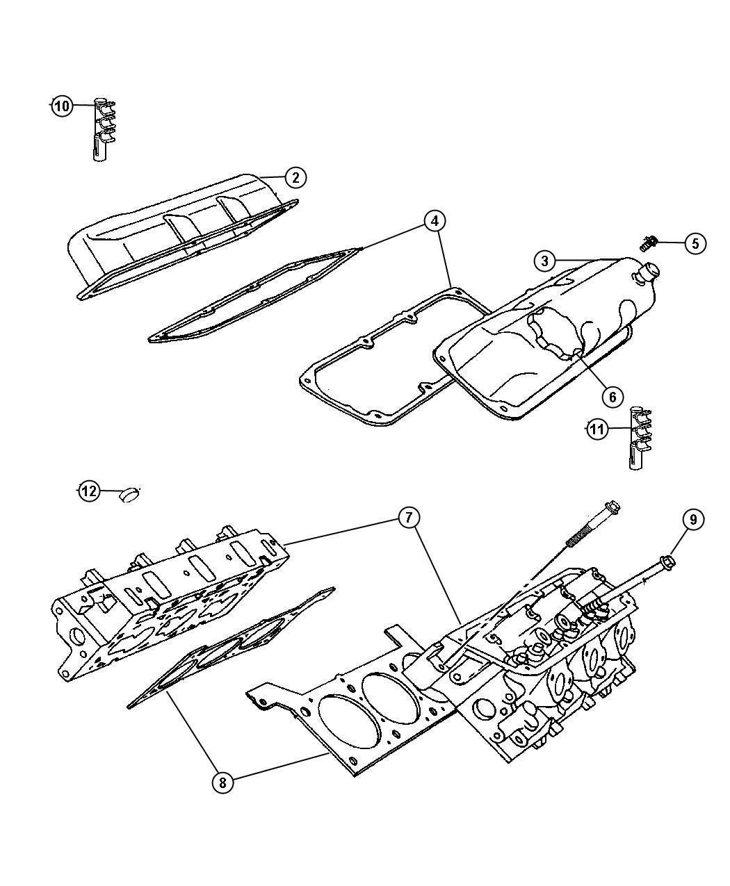 Diagram Cylinder Head 3.8L [3.8L V6 OHV Engine]. for your 2018 Dodge Grand Caravan   