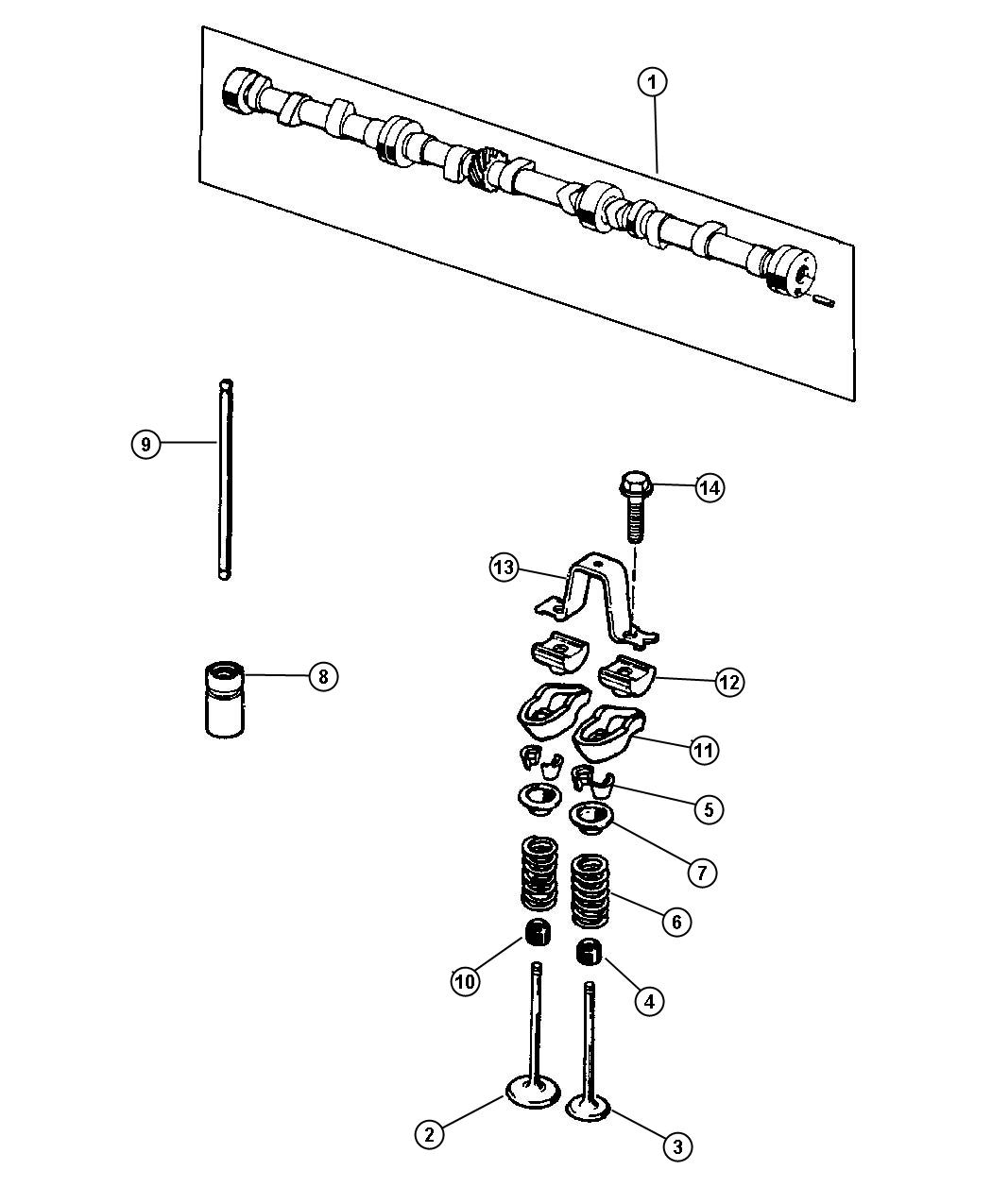 Diagram Camshaft and Valves, 4.0L (ERH). for your 2000 Chrysler 300  M 