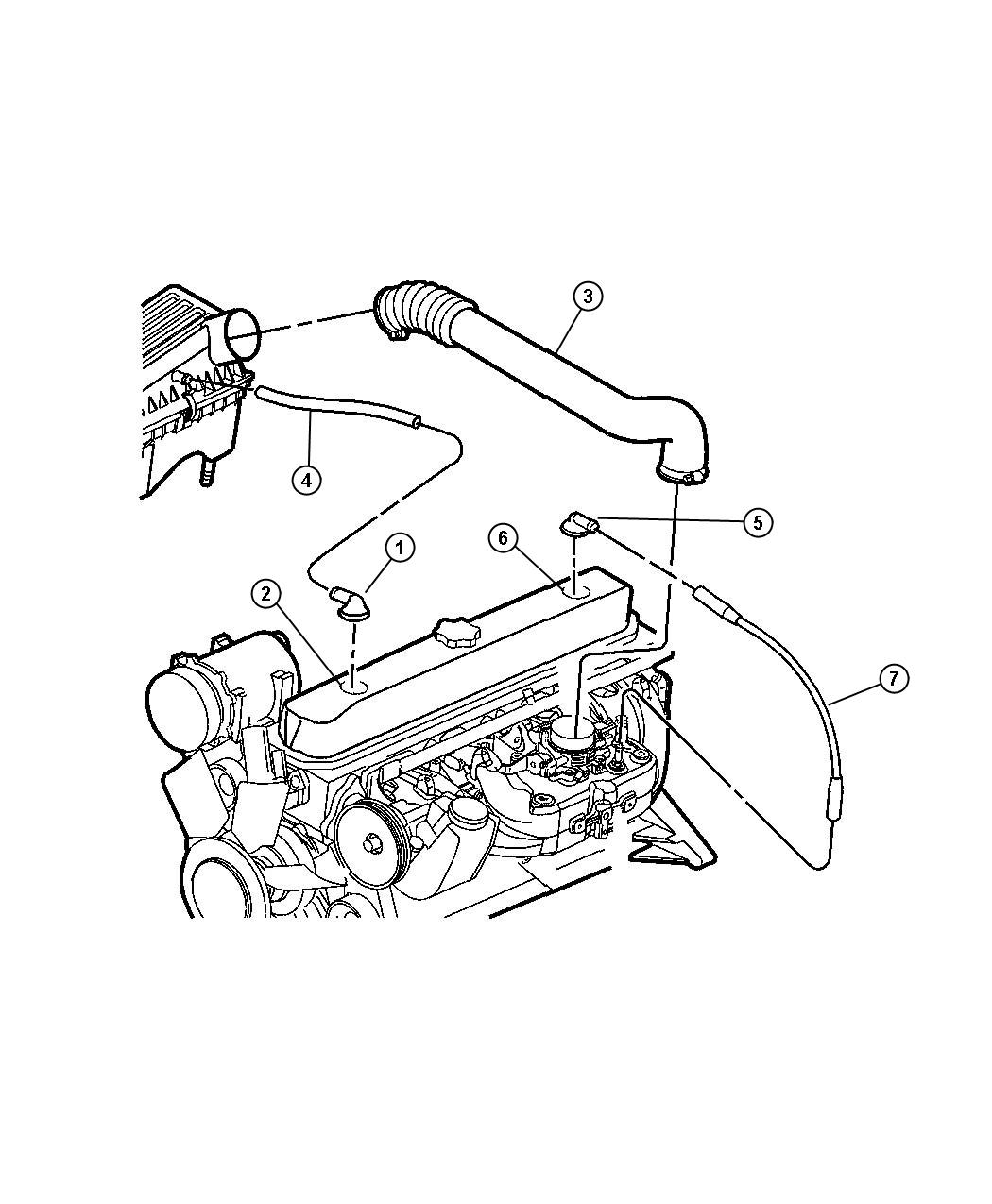 Crankcase Ventilation, 4.0L [4.0L Power Tech I-6 Engine]. Diagram