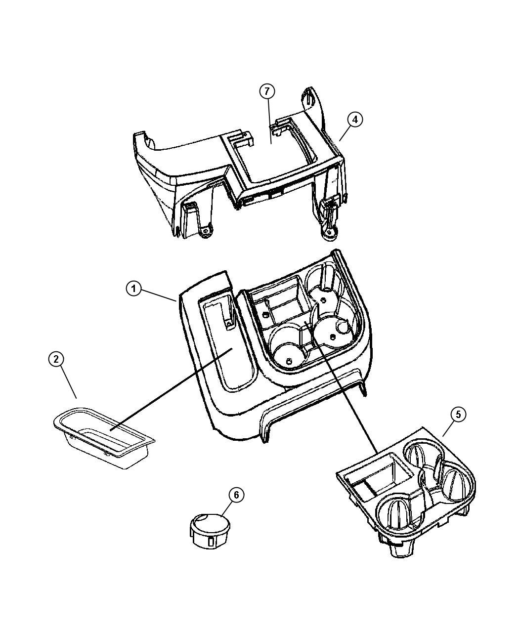 Diagram Floor Console [40/20/40 Split Bench Seat]. for your 2000 Chrysler 300  M 