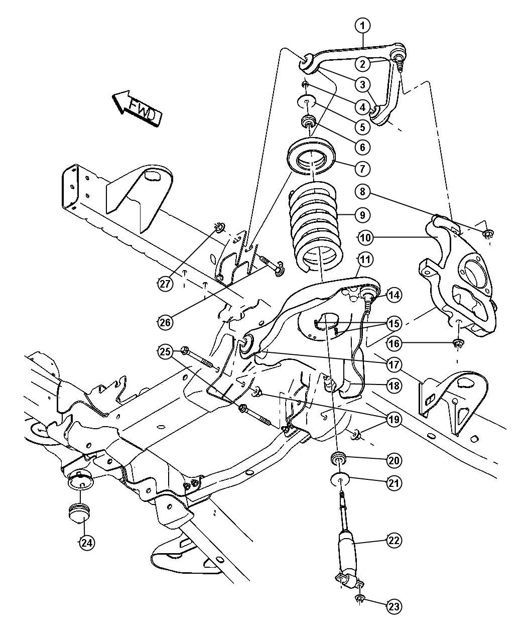 Control Arms,Springs and Shocks,DH 1,2. Diagram