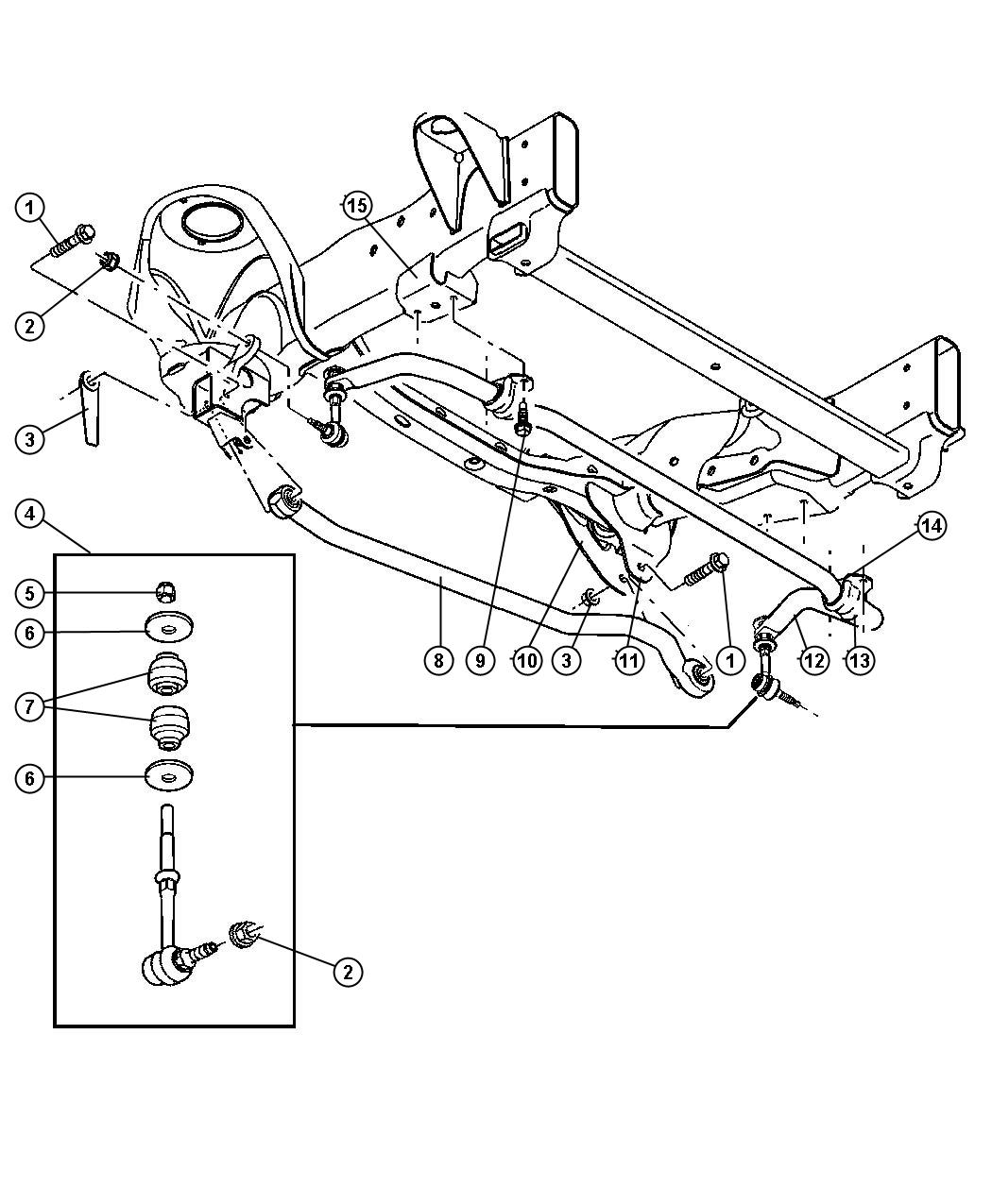 Diagram Front Sway Bar [Front Stabilizer Bar] and Track Bar,DH 6,7. for your 2001 Chrysler 300  M 