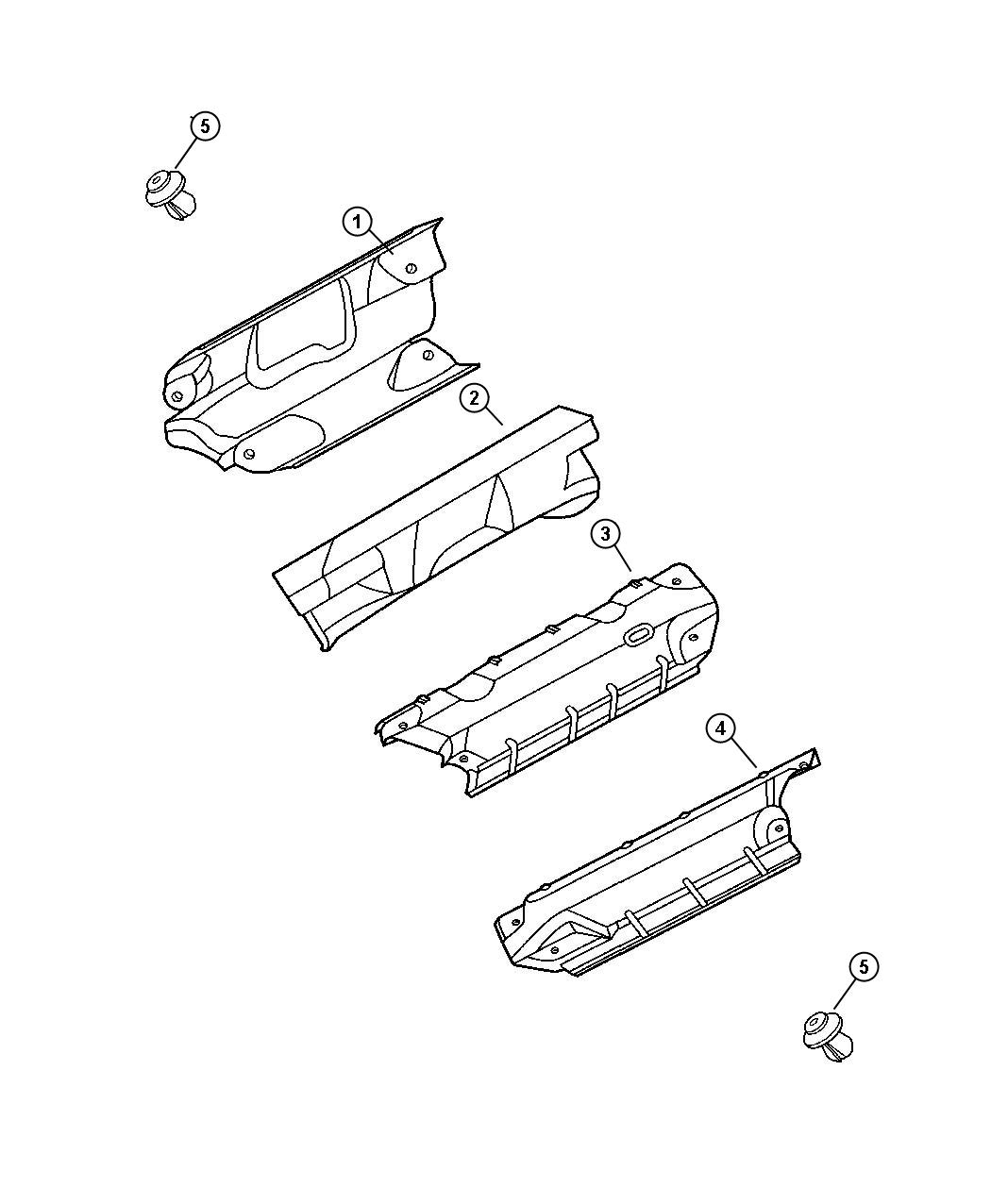 Diagram Heat Shields, All Engines. for your 2003 Chrysler 300  M 