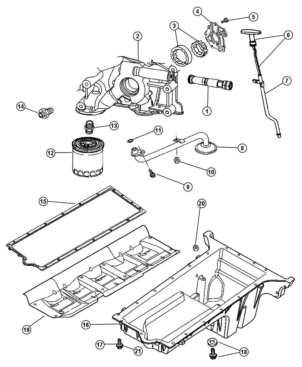 Diagram Engine Oiling 8.3L V10 [8.3L V10 SFI Engine]. for your 2004 Dodge Ram 1500   