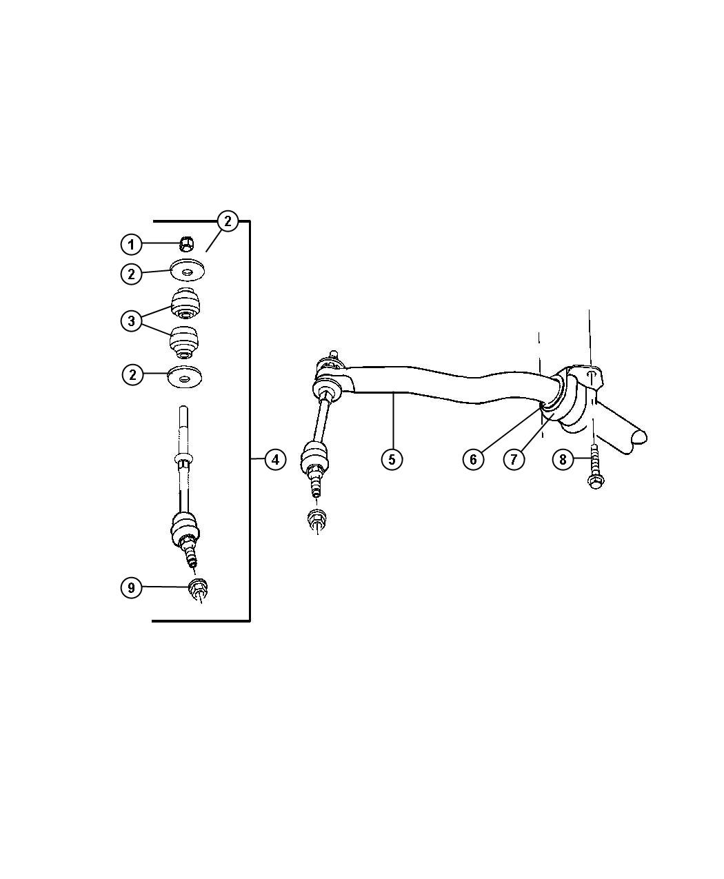 Diagram Front Sway Bar,D1-3. for your 2002 Chrysler 300  M 