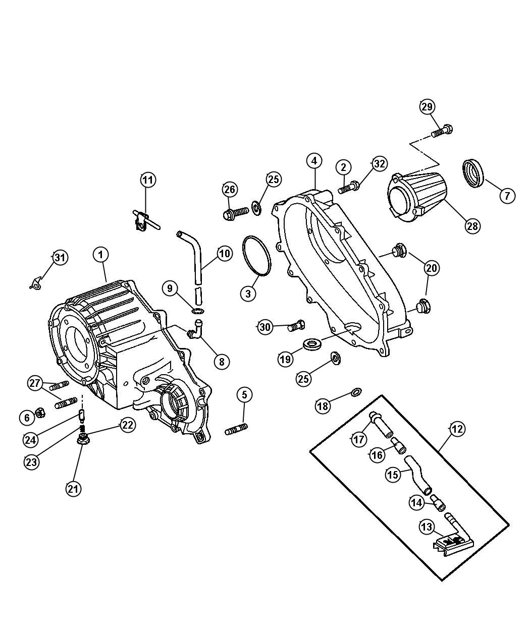 Diagram Case and Related Parts 273 [Elec Shift-on-the-Fly Transfer Case]. for your Dodge Ram 1500  