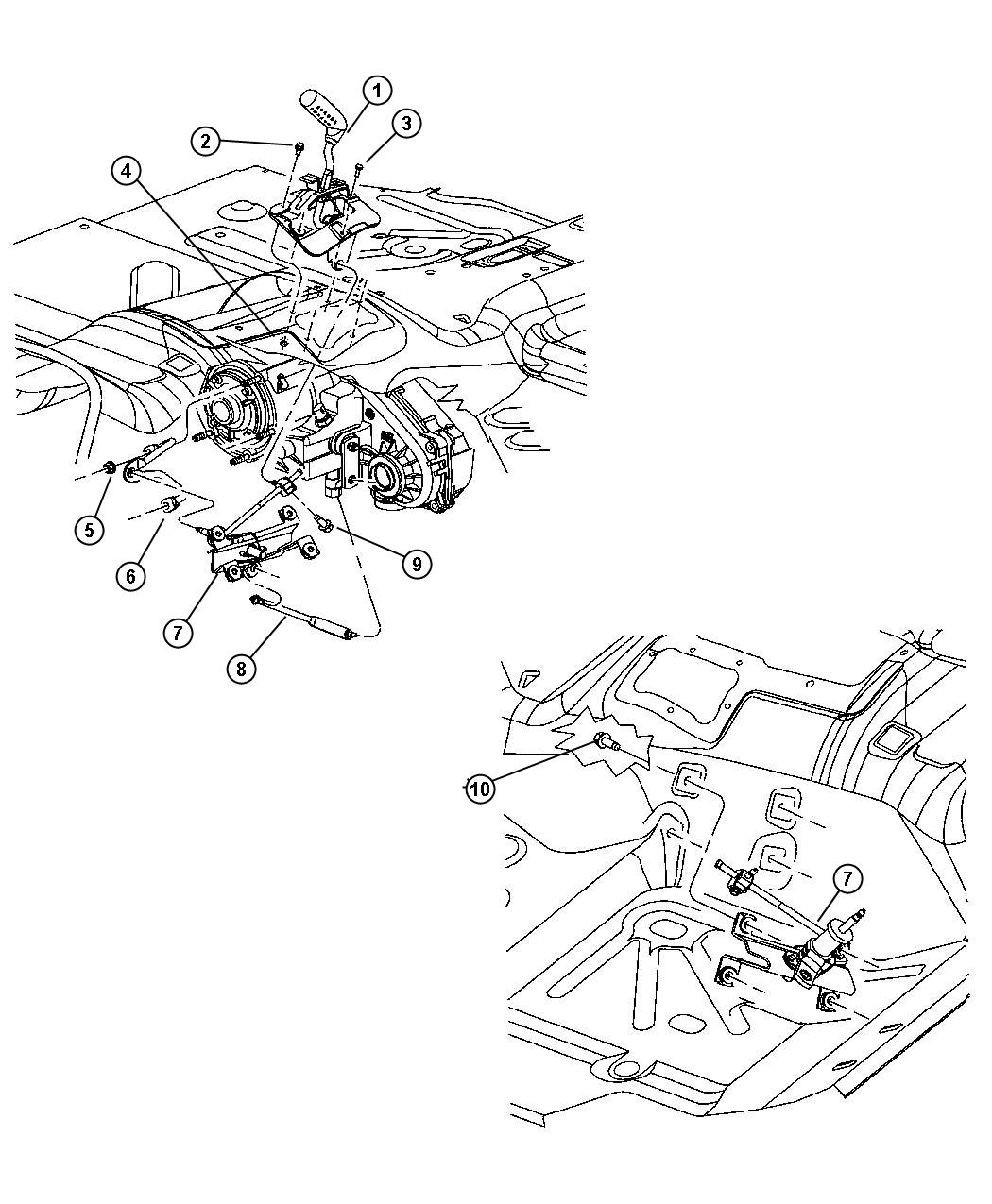 Diagram Gearshift Control. for your 2006 Jeep Wrangler   