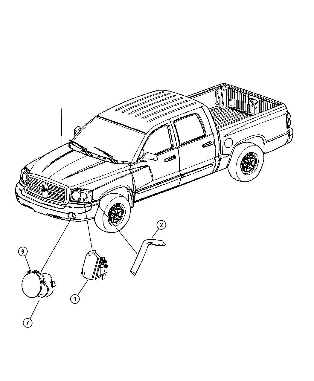 Diagram Lamps--Front End. for your Dodge NITRO  