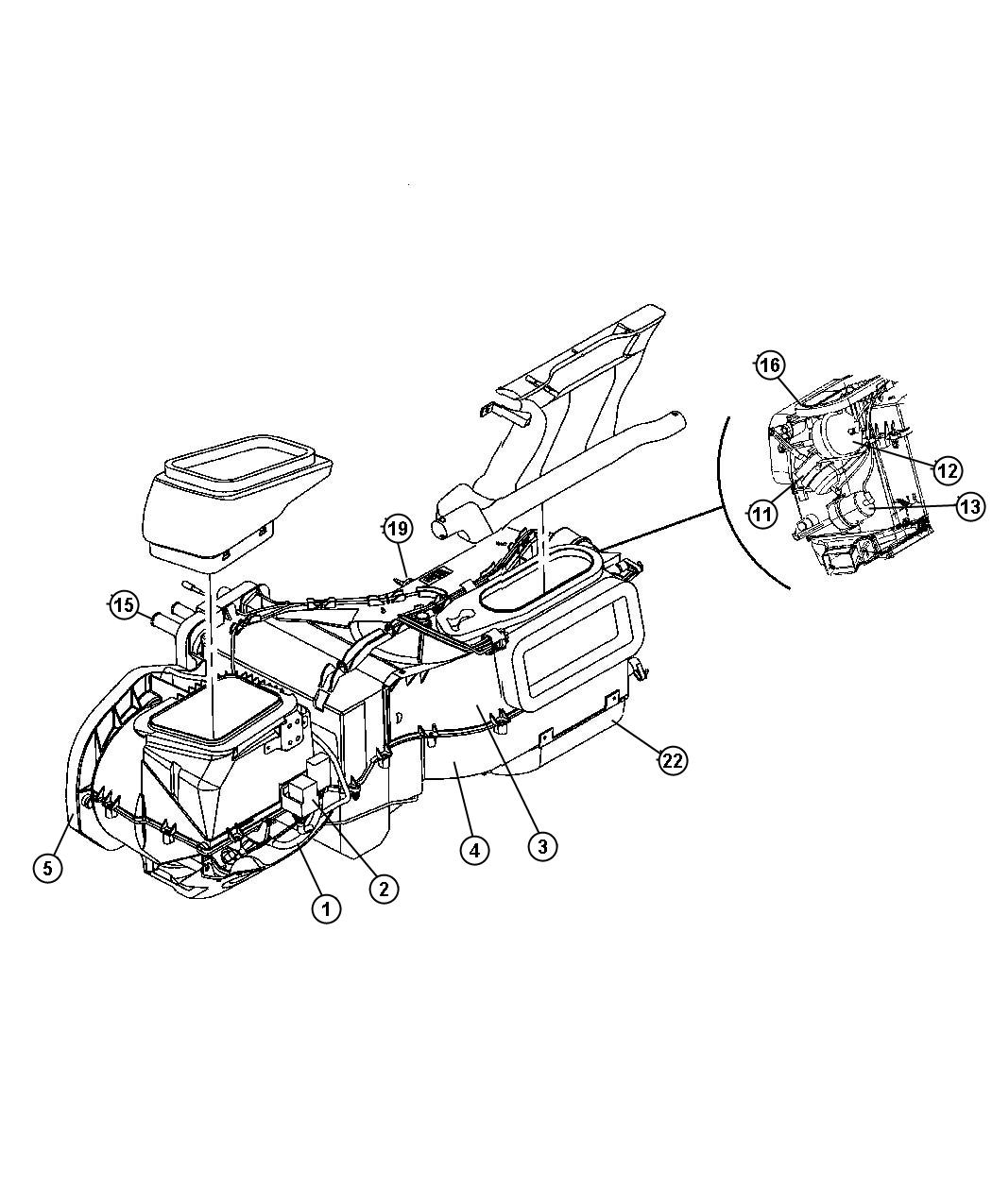 Diagram Heater Unit, RHD. for your 2022 Jeep Cherokee   