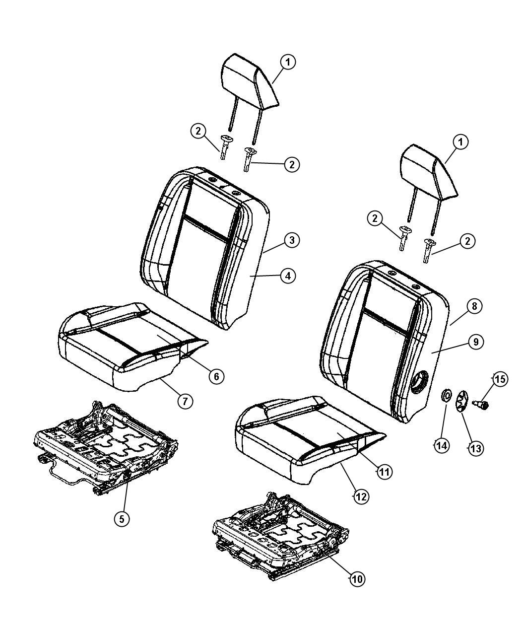 Front Leather Bucket, Trim Code [CJ]. Diagram