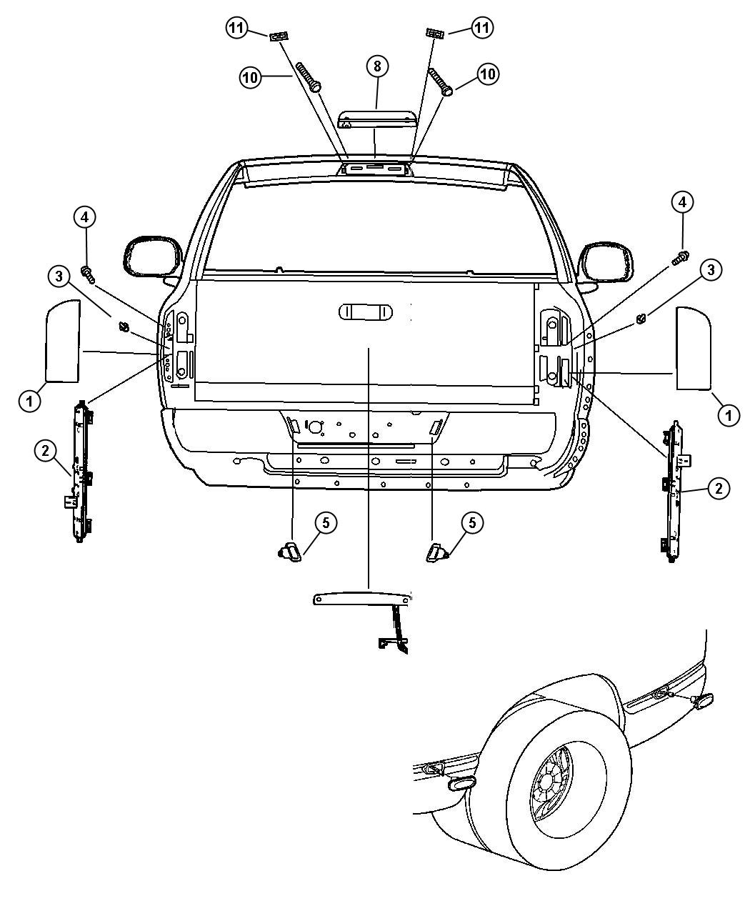 Diagram Lamps Rear. for your Ram 4500  