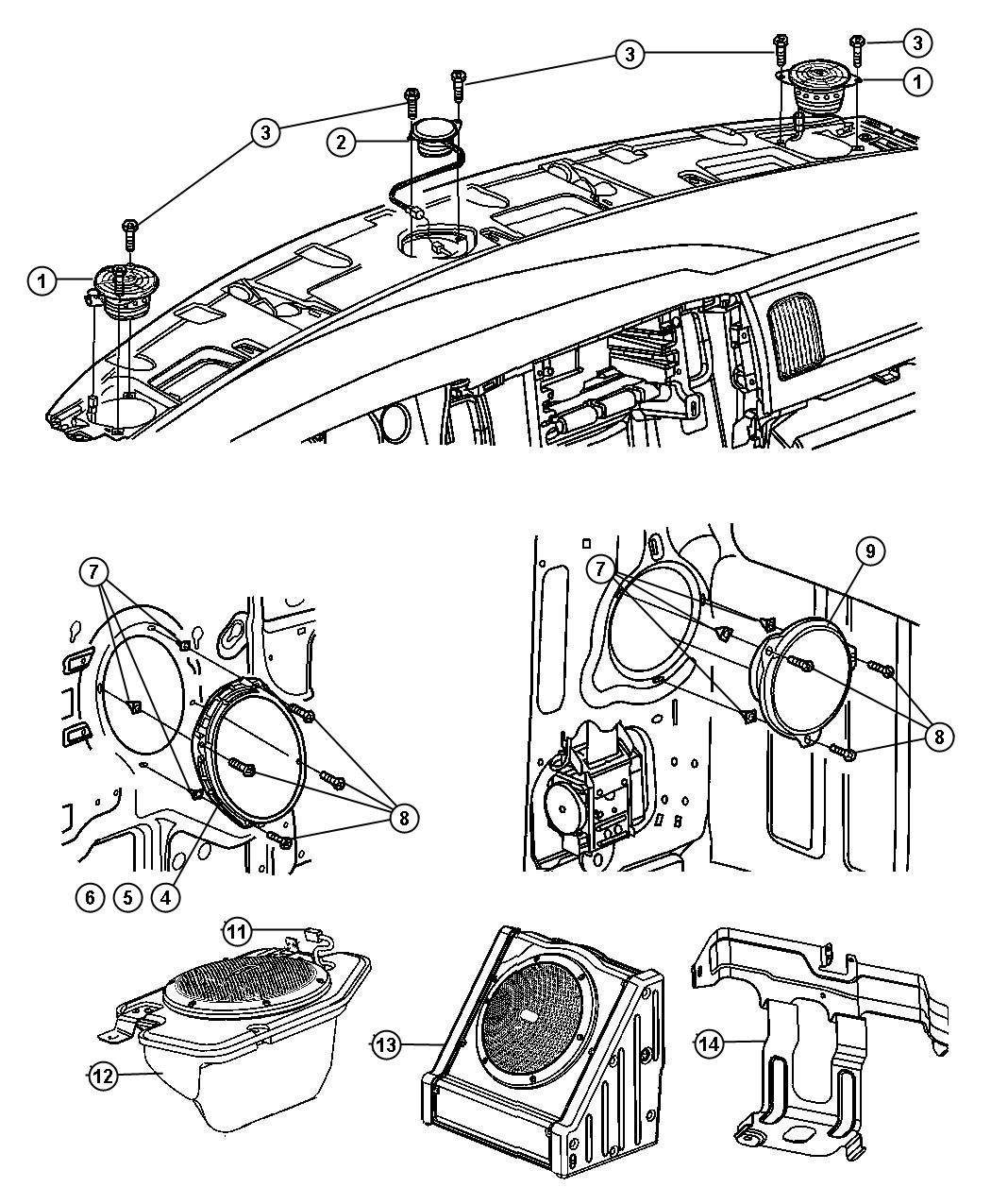 Diagram Speakers. for your Chrysler 300  M