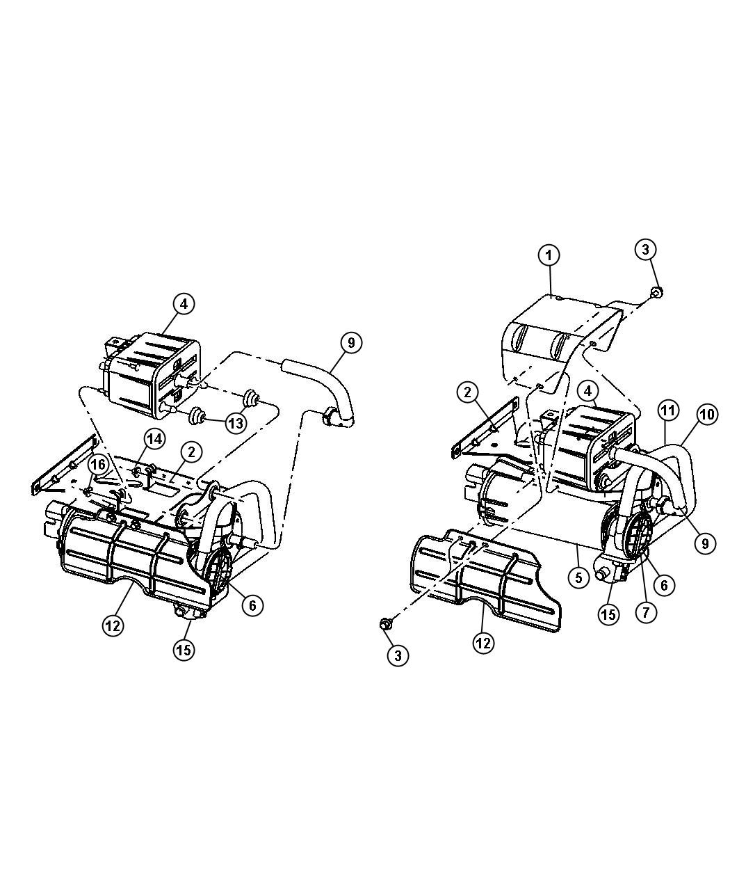 Diagram Vacuum Canister and Leak Detection Pump All Engines. for your Dodge