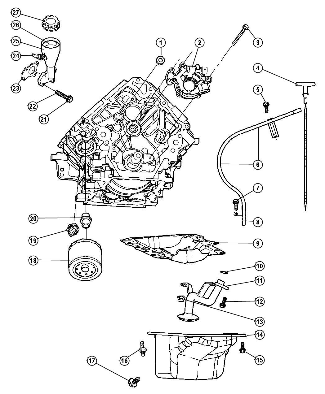 Engine Oiling, 3.7L [3.7L V6 Engine]. Diagram