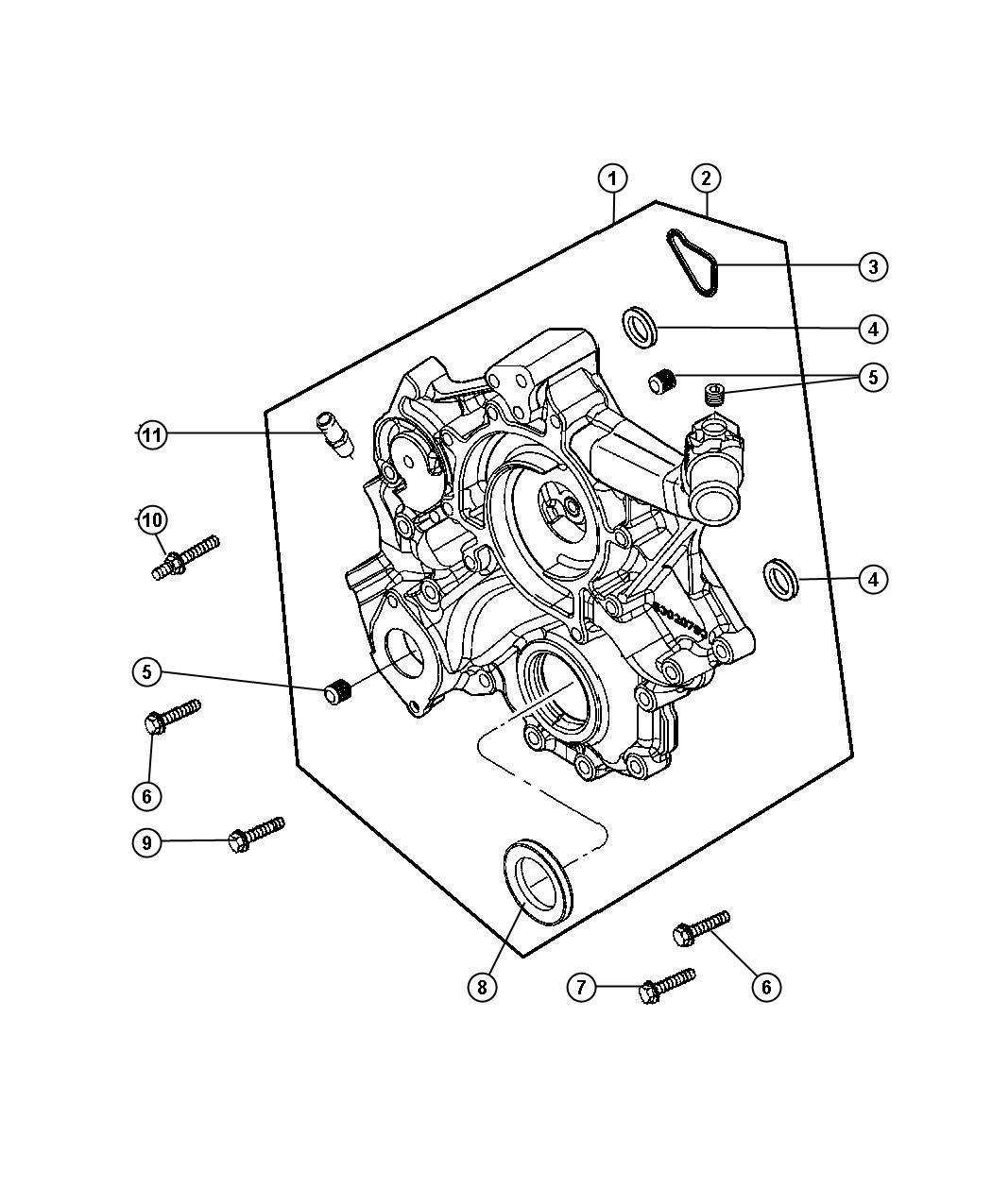 Diagram Timing Cover, 4.7L [4.7L V8 MPI Engine],[4.7L V8 FFV Engine]. for your Dodge