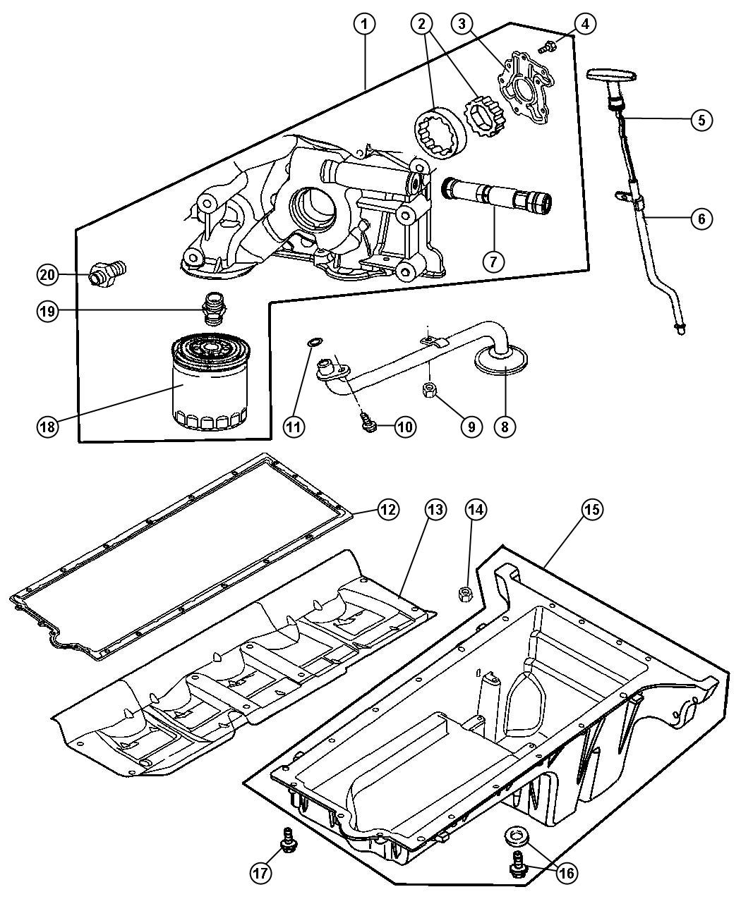 Diagram Engine Oiling 8.3L [8.3L V10 SFI Engine]. for your 2004 Dodge Ram 1500   