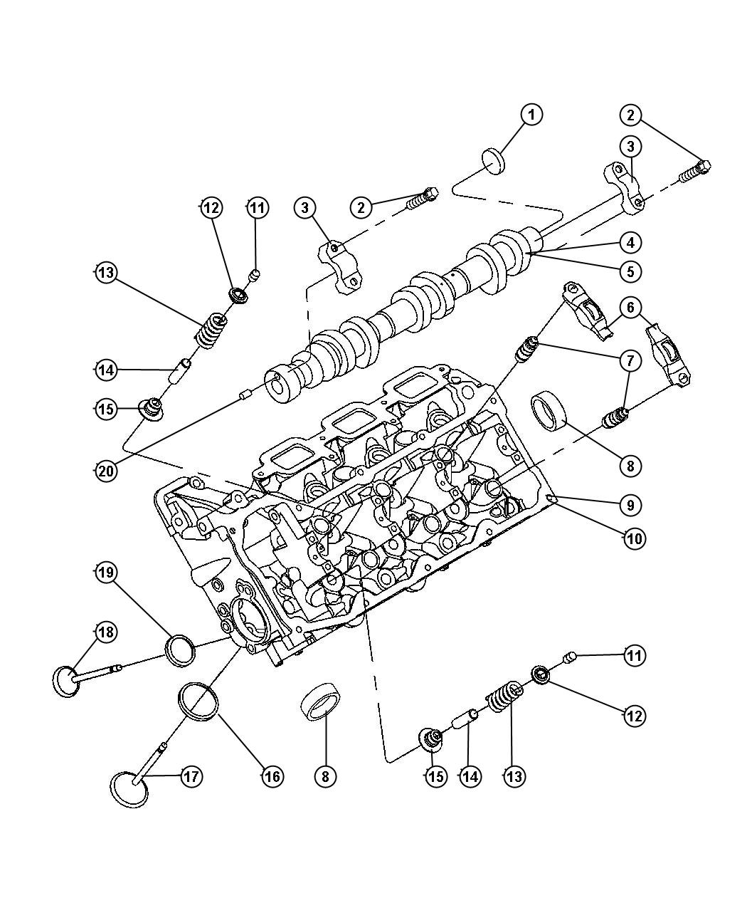 Diagram Camshaft And Valves, 3.7L [3.7L V6 Engine]. for your Chrysler 300  M