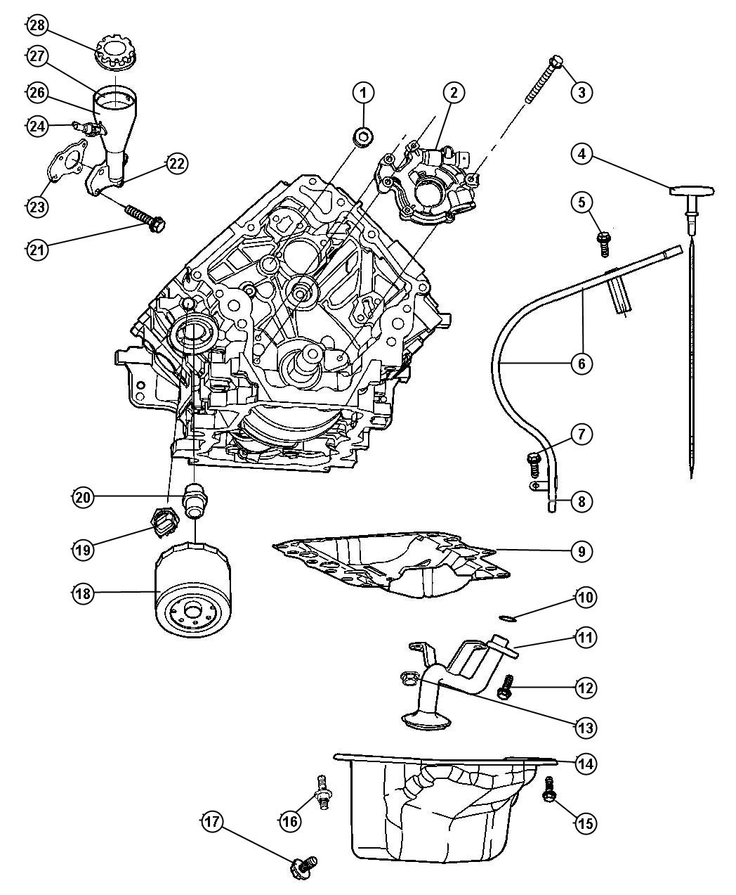 Engine Oiling, 3.7L [3.7L V6 Engine]. Diagram