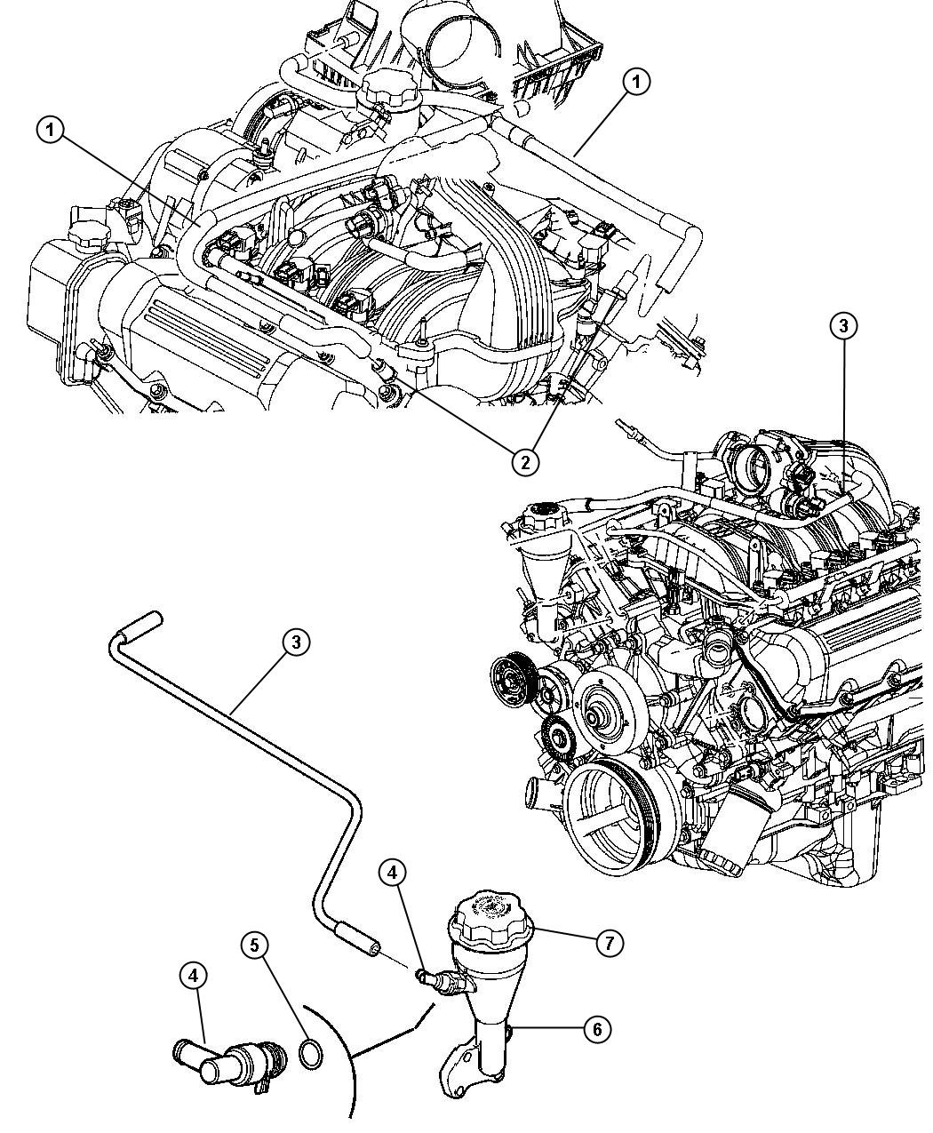 Diagram Crankcase Ventilation, 3.7L [3.7L V6 Engine]. for your Jeep