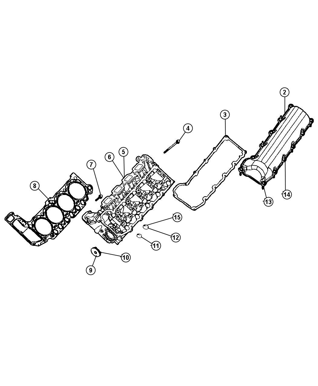 Cylinder Head, 4.7L, [4.7L V8 MPI Engine]. Diagram