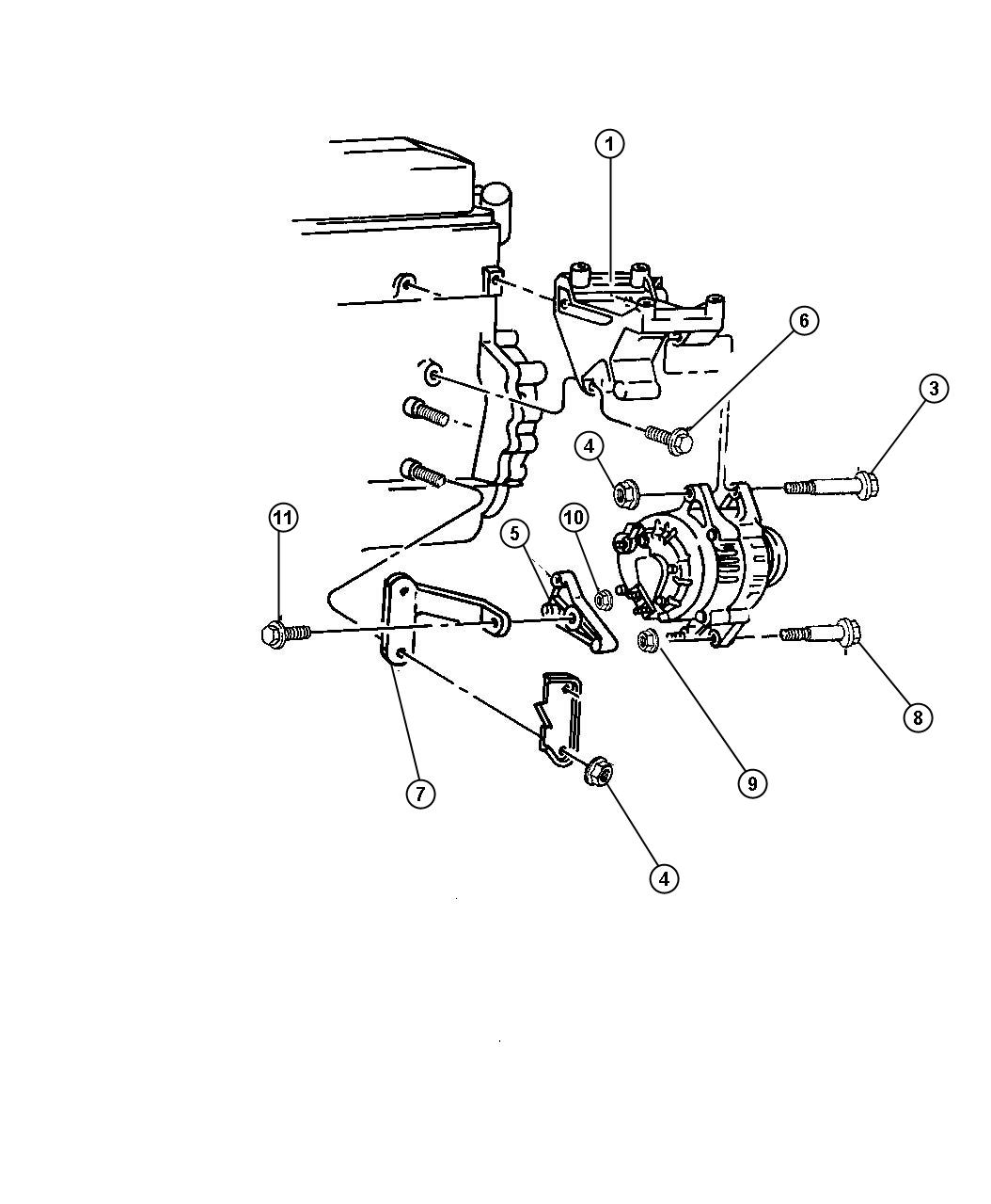 Diagram Alternator Mounting 4 Cylinder Engine. for your 2003 Chrysler 300  M 