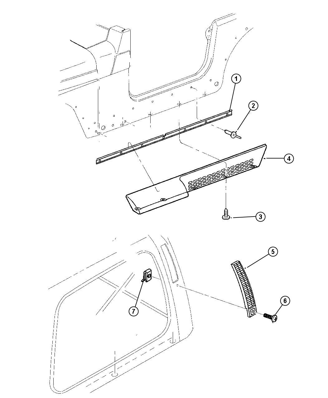 Diagram Mouldings. for your Jeep Wrangler  