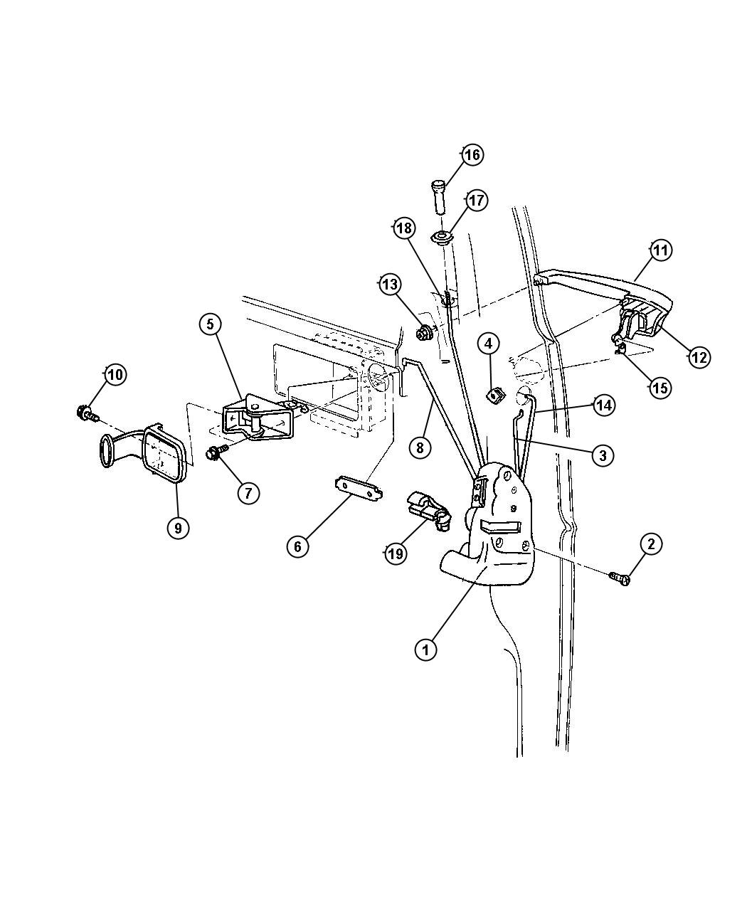 Door, Dual Cargo, Right Lock And Controls. Diagram