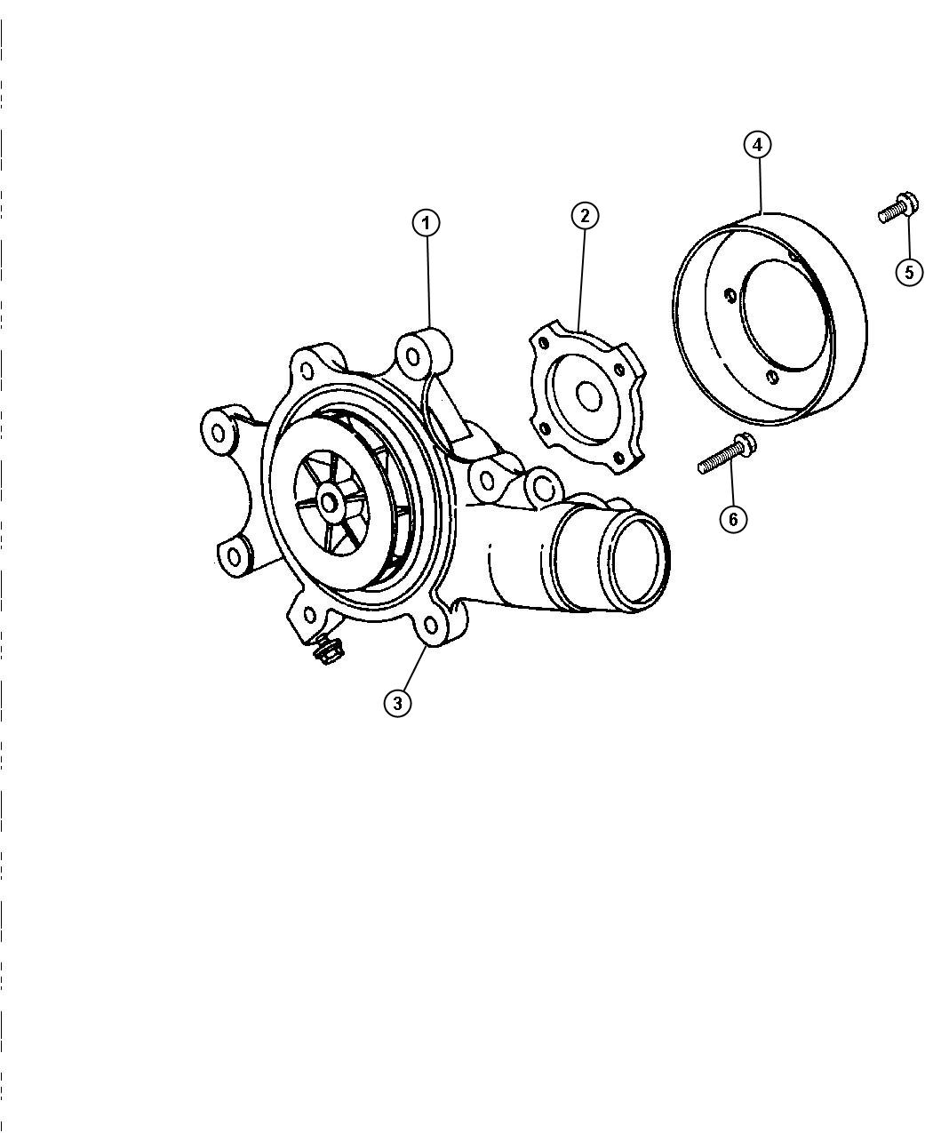 Diagram Water Pump And Related Parts. for your 2001 Chrysler 300 M  