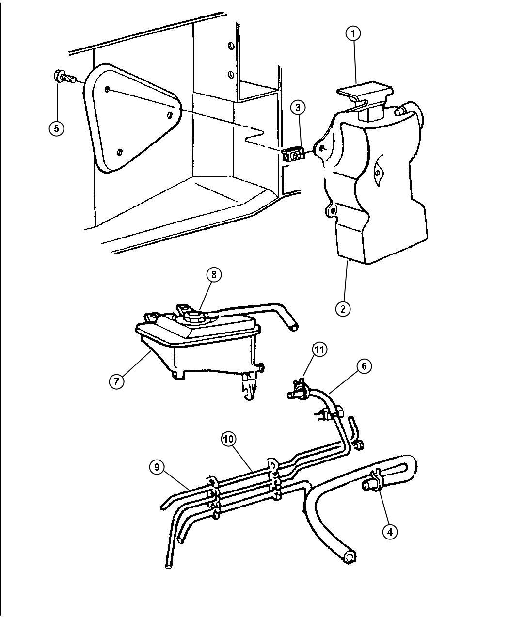 Diagram Coolant Reserve And Pressurized Coolant Tank. for your Chrysler 300 M 