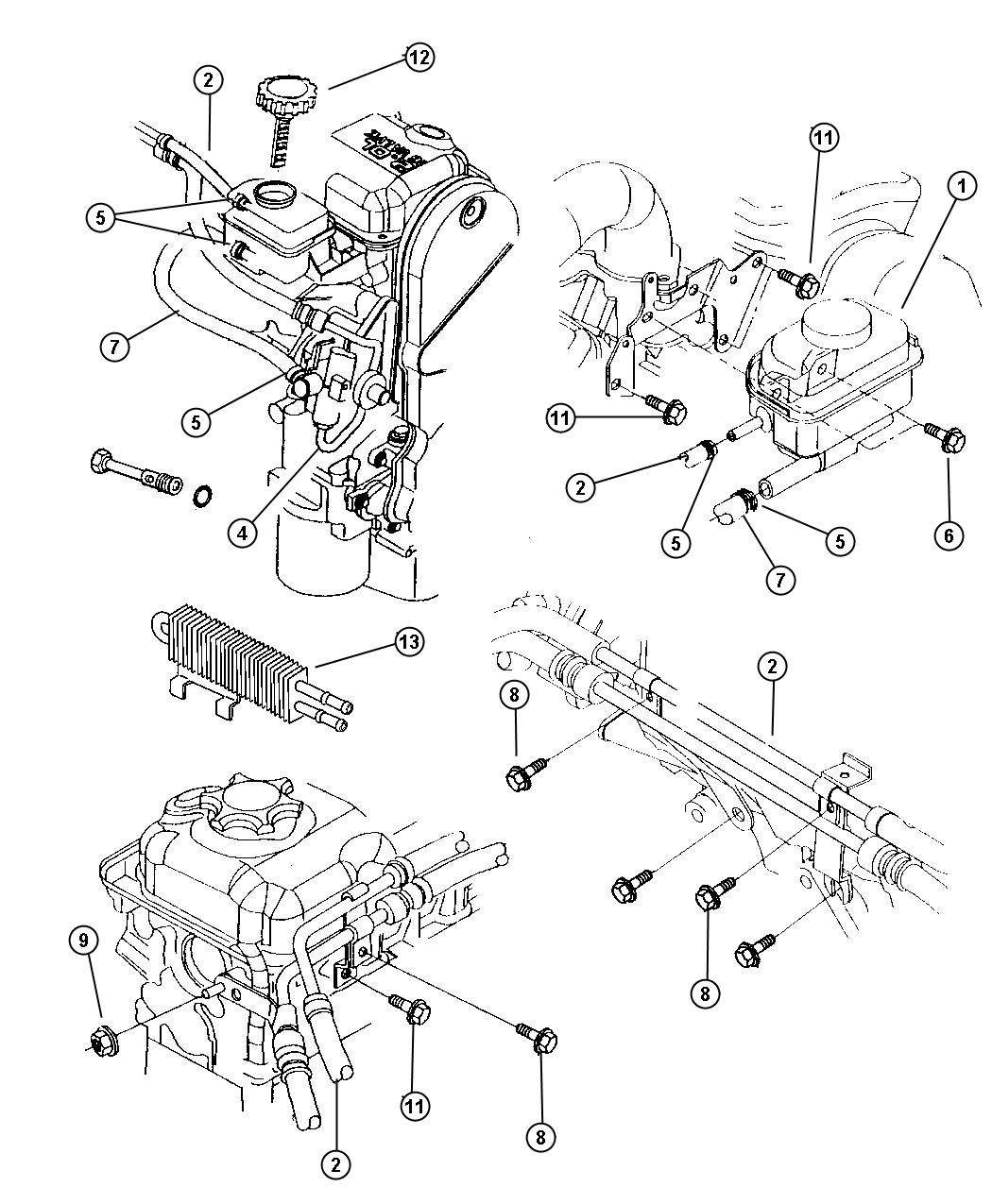 Diagram Hose, Power Steering. for your 1998 Dodge Caravan   