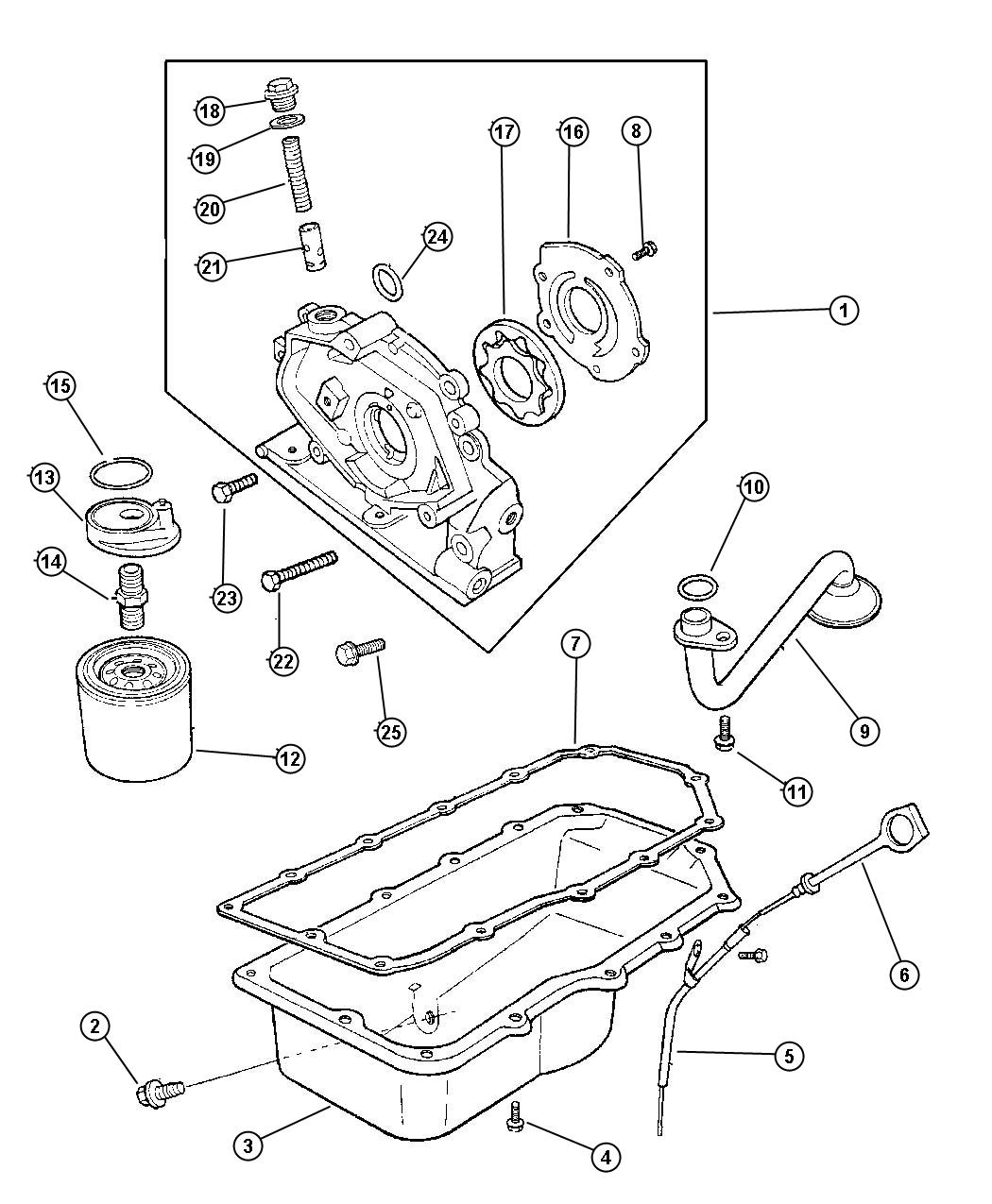 Diagram Engine Oiling 2.0L DOHC (ECC). for your 2000 Chrysler 300  M 