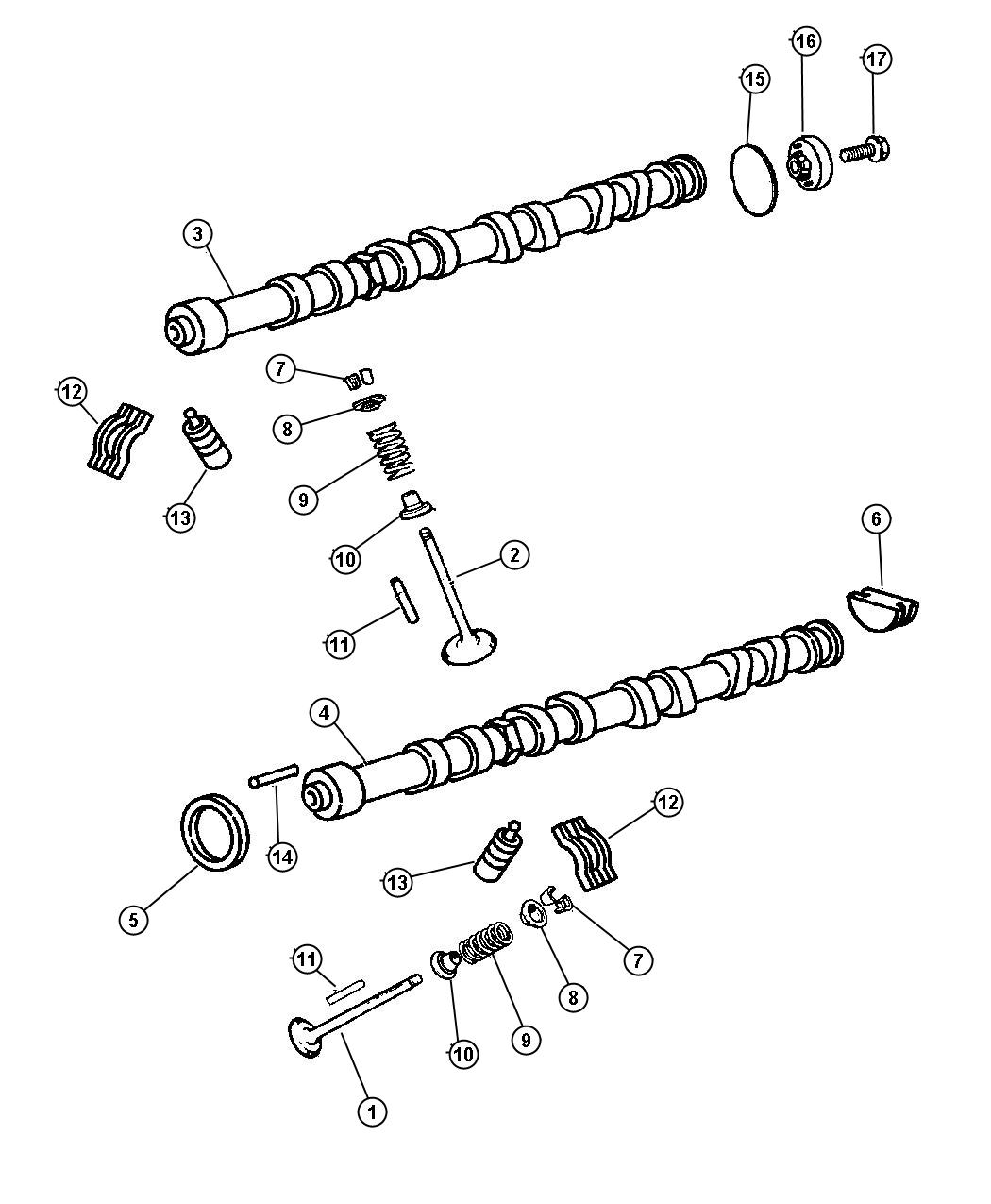 Diagram Camshaft and Valves 2.0L DOHC (ECC). for your Chrysler 300  M