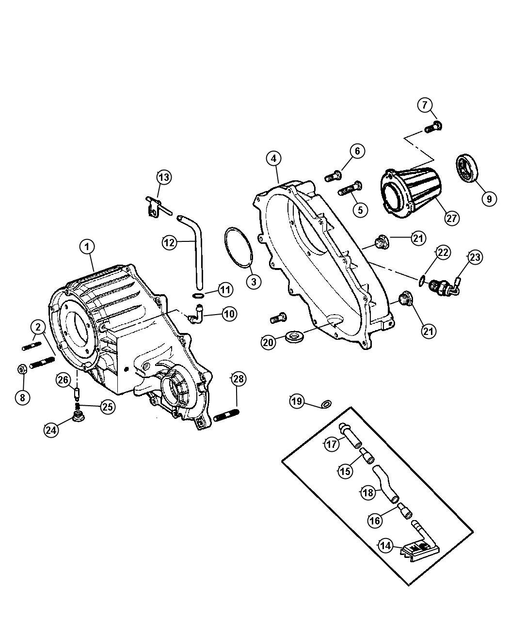 Diagram Case And Related Parts 271 [Man Shift-on-the-Fly Transfer Case]. for your Dodge Ram 1500  