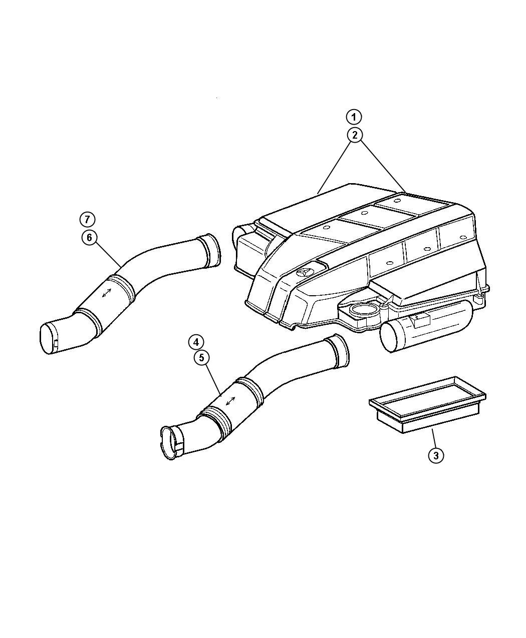 Diagram Air Cleaner 3.2L [3.2L V6 SOHC 18 Valve Engine],[3.2L V6 Supercharged Engine]. for your 2009 Chrysler Sebring LX 2.4L 4 Cyl A/T 